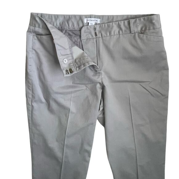 Liz Claiborne Women Emma Pants 12 Lavender Cotton Ankle Satiny Classic Dressy‎ - Picture 6 of 9